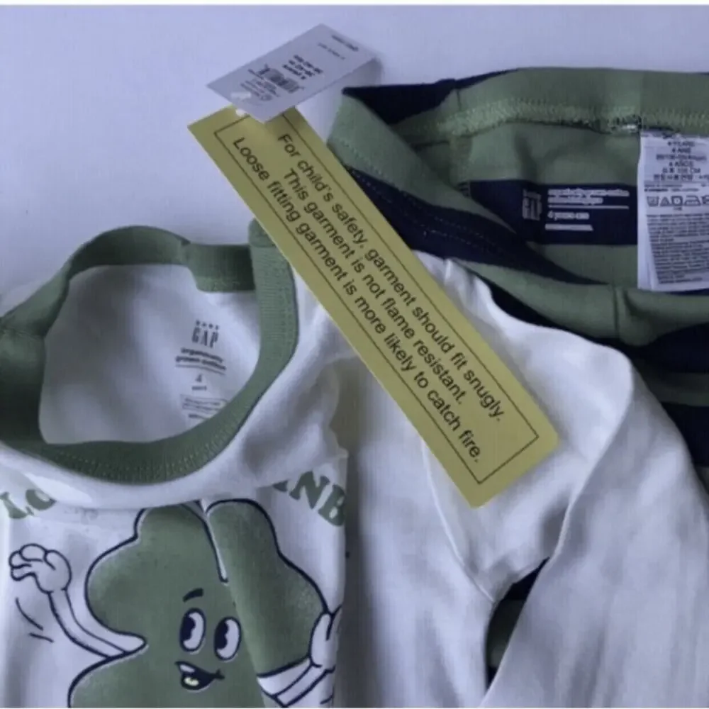 NWT Gap Organic Cotton Shamrock PJs Size 4